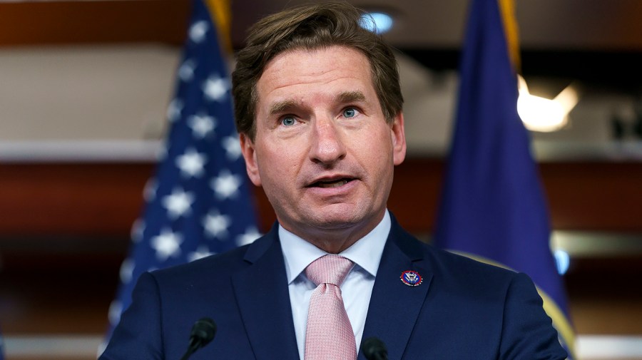 Rep. Dean Phillips (D-Minn.) addresses reporters during a press conference on Wednesday, June 15, 2022 to discuss the Lower Food and Fuel Costs Act.
