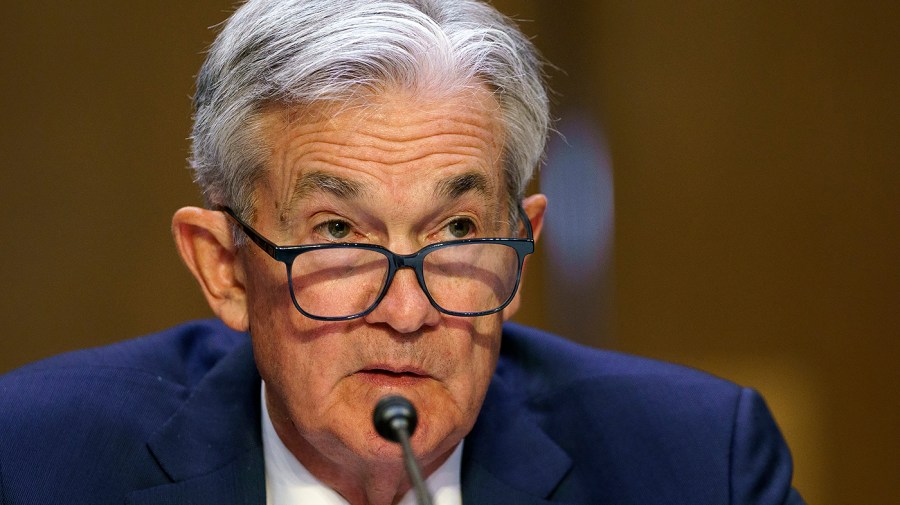 Federal Reserve Chairman Jerome Powell answers questions during a Senate Banking, Housing, and Urban Affairs Committee hearing to give the Semiannual Monetary Policy Report to Congress on Wednesday, June 22, 2022.