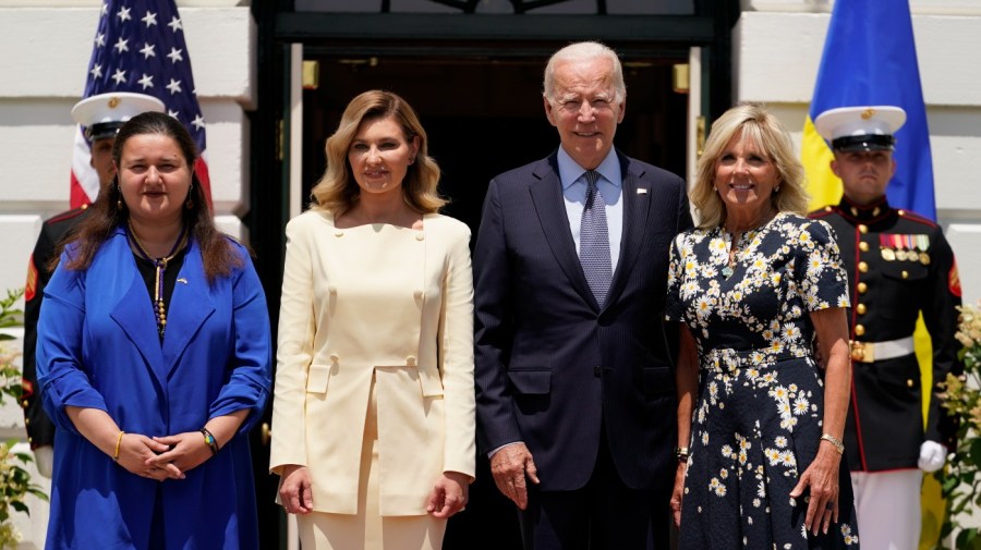 President Biden and Jill Biden with Ukrainian first lady and ambassador