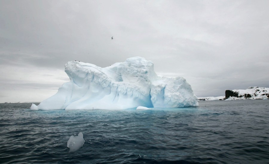 A glacier in Antarctica.