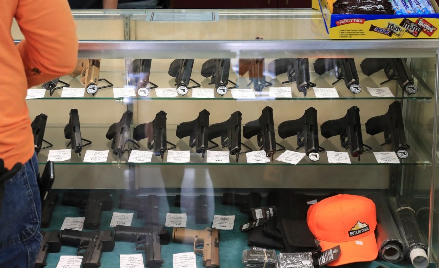 Guns on display at a shop