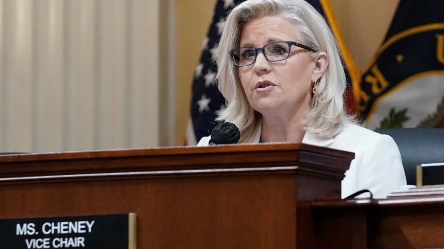 Vice Chair Liz Cheney, R-Wyo., speaks as the House select committee investigating the Jan. 6 attack on the U.S. Capitol holds a hearing at the Capitol in Washington, Thursday, July 21, 2022.