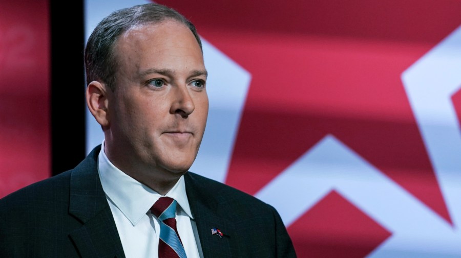 Rep. Lee Zeldin (R-N.Y.) prepares to participate in a Republican gubernatorial debate in June.