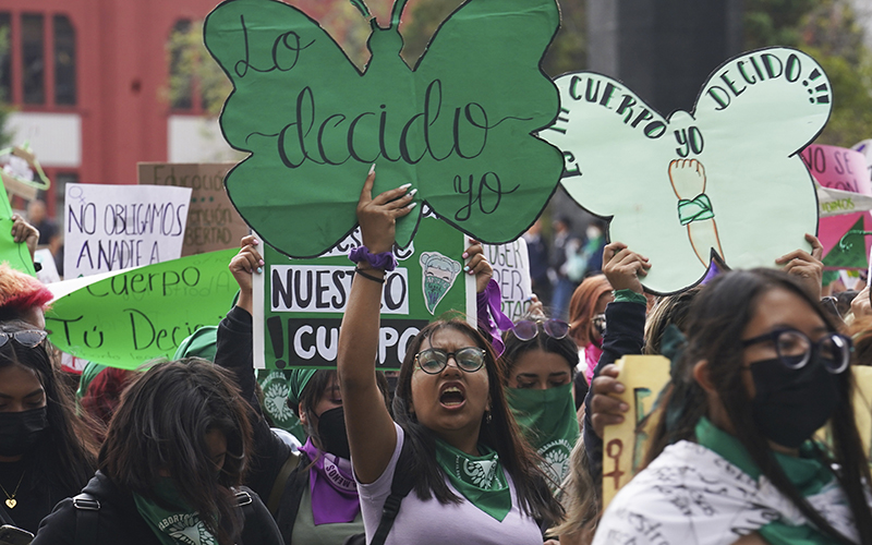 Feminist groups march on "International Abortion Day" in Mexico City