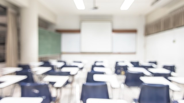 Empty college classroom.