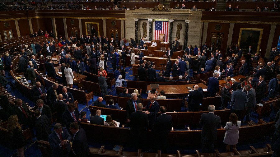 Members are seen during the first day of the 118th session of Congress