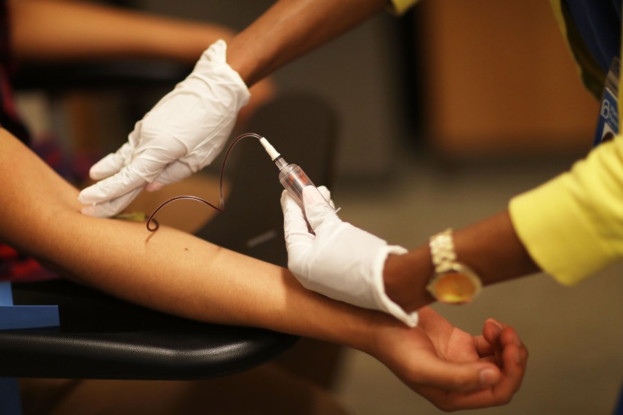 An unidentified patient gets blood drawn for STD testing.