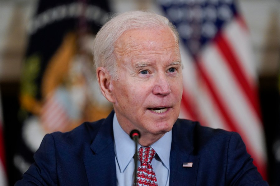 FILE - President Joe Biden speaks during a meeting with the President's Council of Advisors on Science and Technology in the State Dining Room of the White House on April 4, 2023, in Washington. The U.S. national emergency to respond to the COVID-19 pandemic ended Monday, April 10, as Biden signed a bipartisan congressional resolution to bring it to a close after three years — weeks before it was set to expire alongside a separate public health emergency. (AP Photo/Patrick Semansky, File)