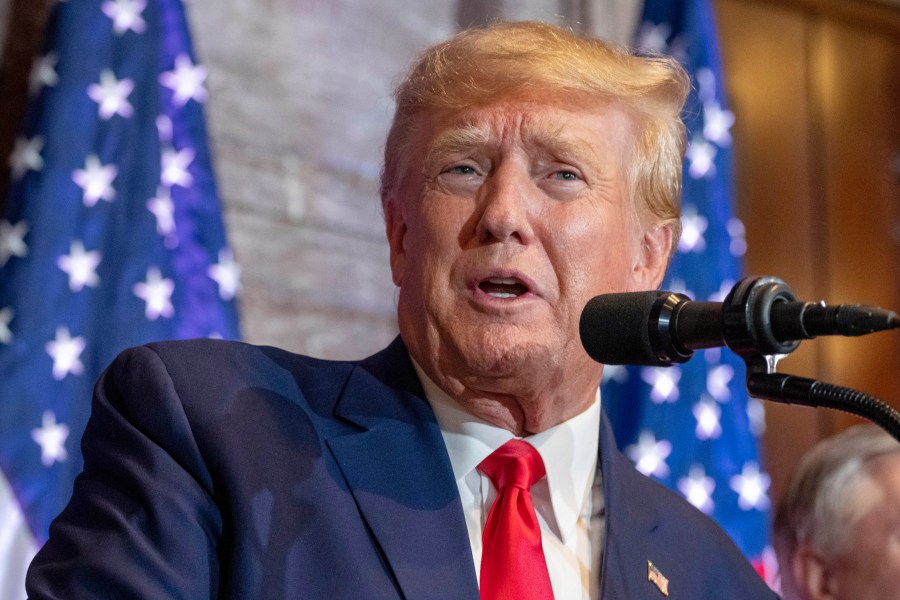 FILE - Former President Donald Trump speaks at a campaign event at the South Carolina Statehouse, Jan. 28, 2023, in Columbia, S.C. Trump is again threatening to skip a presidential debate. The former president has been publicly complaining about the Republican National Committee debates scheduled to start in August, suggesting in interviews and social media posts his poll numbers are so high he has no reason to compete with the rest of the field. (AP Photo/Alex Brandon, File)