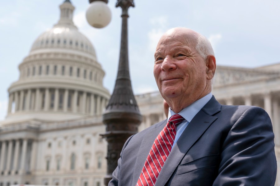 FILE - Sen. Ben Cardin, D-Md., attends a news conference at the Capitol in Washington, Thursday, April 27, 2023. Cardin of Maryland is expected to announce his retirement Monday, May 1, after serving three terms, opening a rare vacancy in the Senate ahead of the 2024 election, according to his spokesperson. (AP Photo/J. Scott Applewhite, File)