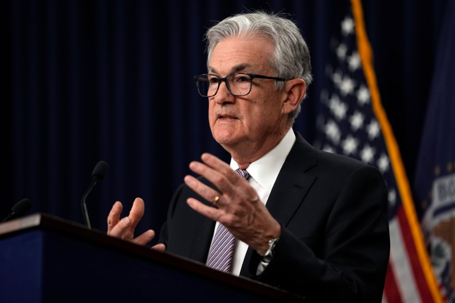 Federal Reserve Chairman Jerome Powell speaks during a news conference in Washington, Wednesday, May 3, 2023, following the Federal Open Market Committee meeting. (AP Photo/Carolyn Kaster)