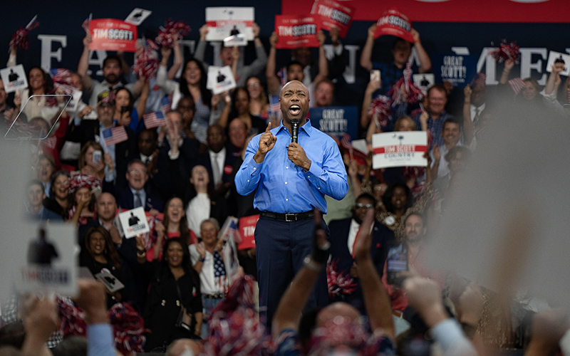 Sen. Tim Scott (R-S.C.) announces his run for the 2024 Republican presidential nomination