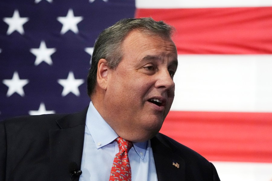 Republican Presidential candidate former, New Jersey Gov. Chris Christie smiles during a gathering, Tuesday, June 6, 2023, in Manchester, N.H. Christie filed paperwork Tuesday formally launching his bid for the Republican nomination for president after casting himself as the only candidate willing to directly take on former President Donald Trump. (AP Photo/Charles Krupa)