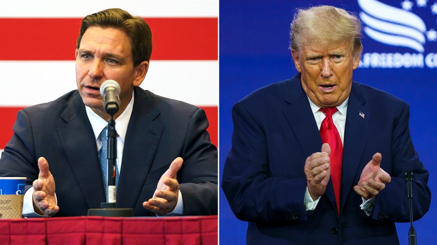 Florida Governor Ron DeSantis (R) and former President Donald Trump