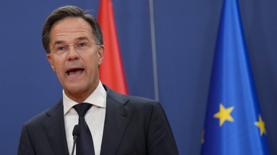 FILE - Netherland's Prime Minister Mark Rutte speaks during a press conference at the Serbia Palace, in Belgrade, Serbia, on July 3, 2023. The four parties that make up Prime Minister Mark Rutte's ruling coalition are in tense talks over ways to rein in migration, amid speculation the thorny issue could bring down the administration and force a general election. Rutte, the Netherlands’ longest serving premier, presided over late-night meetings Wednesday and Thursday that failed to broker a deal. More talks were planned for Friday, July 7, 2023. (AP Photo/Darko Vojinovic)