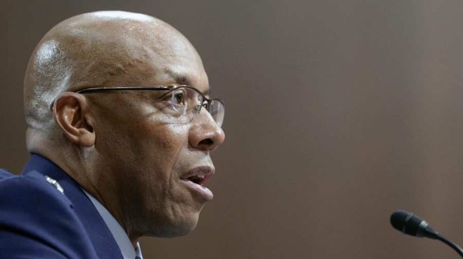 Air Force Gen. CQ Brown, testifies during a Senate Armed Services Committee hearing to consider his nomination to be Chairman of the Joint Chiefs of Staff, Tuesday, July 11, 2023, on Capitol Hill in Washington. (AP Photo/Mariam Zuhaib)