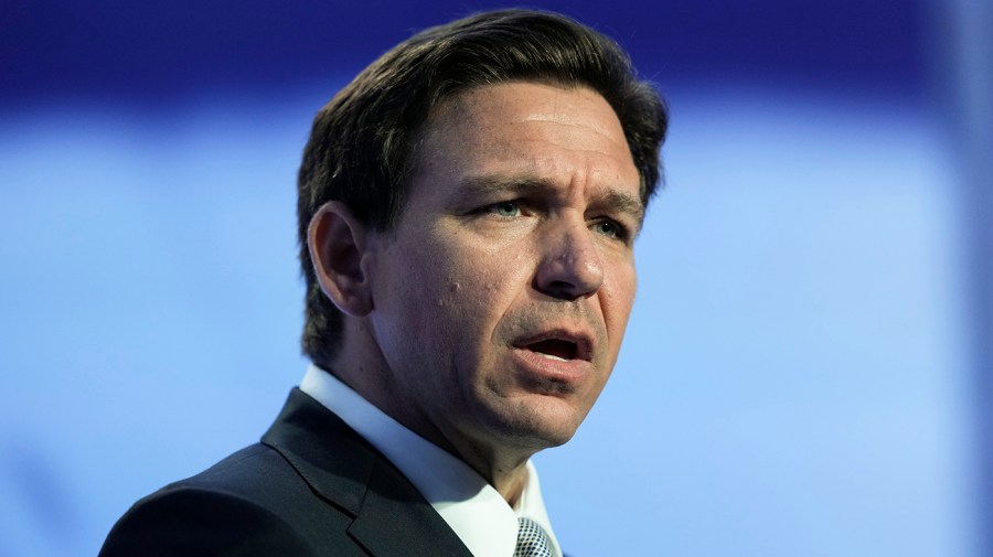Republican presidential candidate Florida Gov. Ron DeSantis speaks at the Moms for Liberty meeting in Philadelphia, Friday, June 30, 2023.
