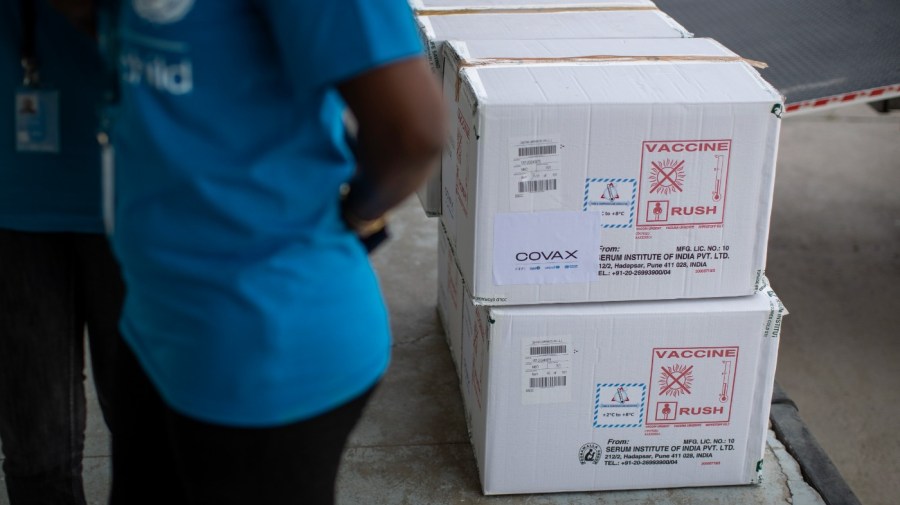 In this March 4, 2021, file photo, empty boxes used for the transport of AstraZeneca COVID-19 vaccine manufactured by the Serum Institute of India, after the vaccines were put into refrigerated storage units in Kitengela town on the outskirts of Nairobi, in Kenya. (AP Photo/Ben Curtis, File)