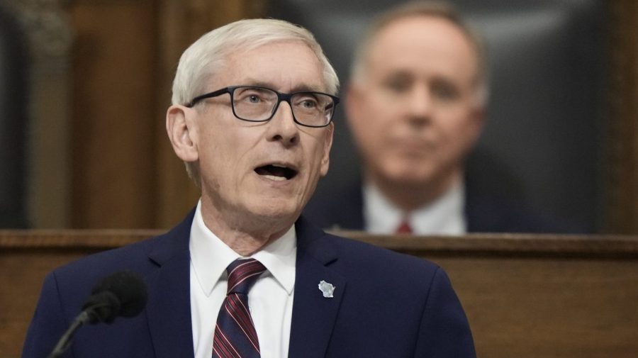 Wisconsin Governor Tony Evers speaks during his annual State of the State address.