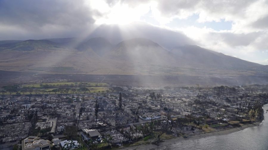 Wildfire wreckage is seen Thursday, Aug. 10, 2023, in Lahaina, Hawaii.