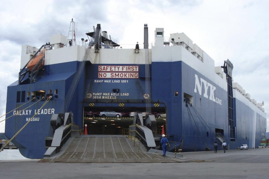 The Galaxy Leader is seen at the port of Koper, Slovenia on Sept. 16, 2008. Yemen's Houthi rebels seized the Israeli-linked cargo ship in a crucial Red Sea shipping route on Sunday, Nov. 19, 2023, officials said, taking over two dozen crew members hostage and raising fears that regional tensions heightened over the Israel-Hamas war were playing out on a new maritime front. (AP Photo/Kristijan Bracun)