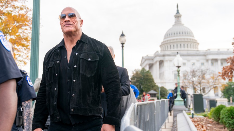 Dwayne "The Rock" Johnson leaves the Capitol.