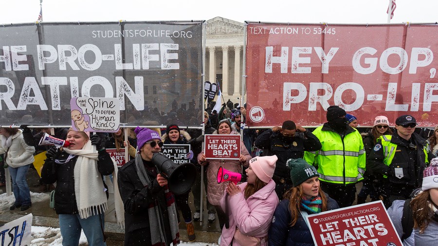 Supporters against abortion participate in the annual March for Life