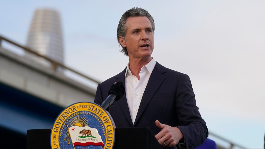 California Governor Gavin Newsom speaks at an event.