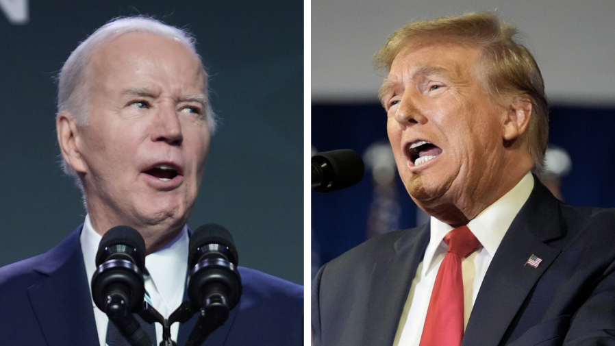 President Biden and Former President Trump appear side-by-side in this composite image.