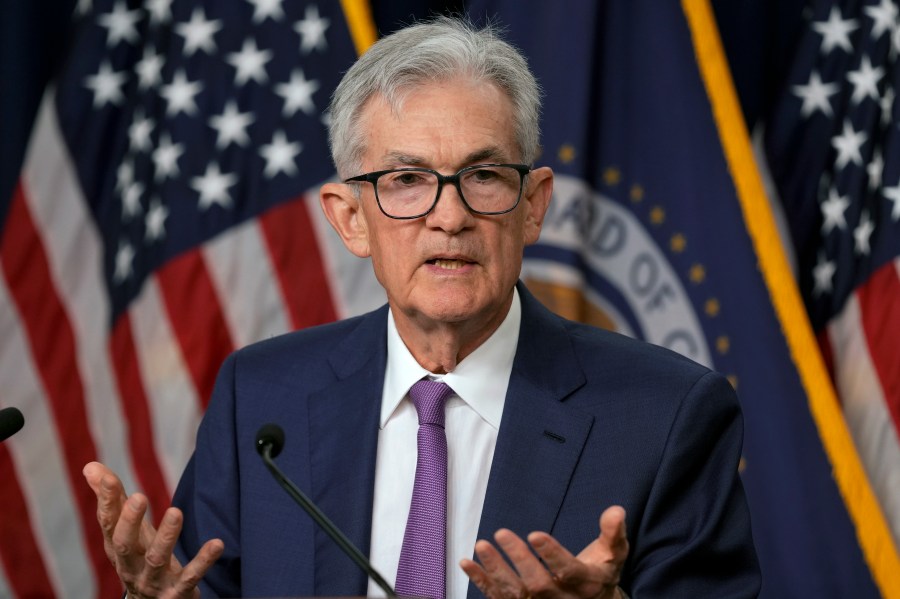 Federal Reserve Board Chair Jerome Powell speaks during a news conference at the Federal Reserve in Washington, Wednesday, May 1, 2024. (AP Photo/Susan Walsh)