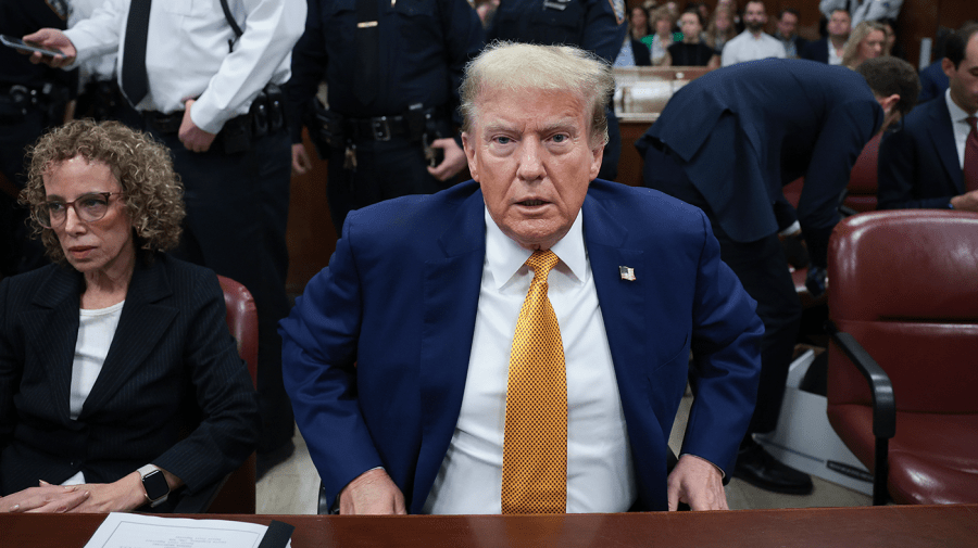 Former President Donald Trump attends his trial.