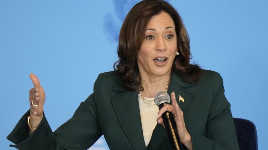 Vice President Harris speaks during an event.