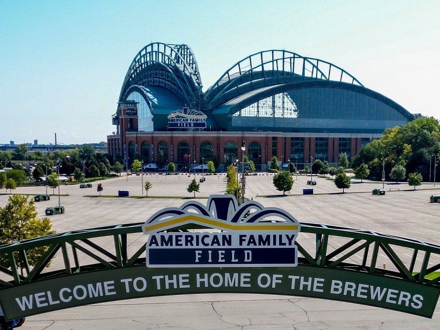 FILE - American Family Field is pictured on Sept. 15, 2023, in Milwaukee. Multiple people were injured Saturday, June 29, 2024, when an escalator malfunctioned at the ballpark following the Brewers' loss to the Chicago Cubs, a team official said. (AP Photo/Morry Gash, File)