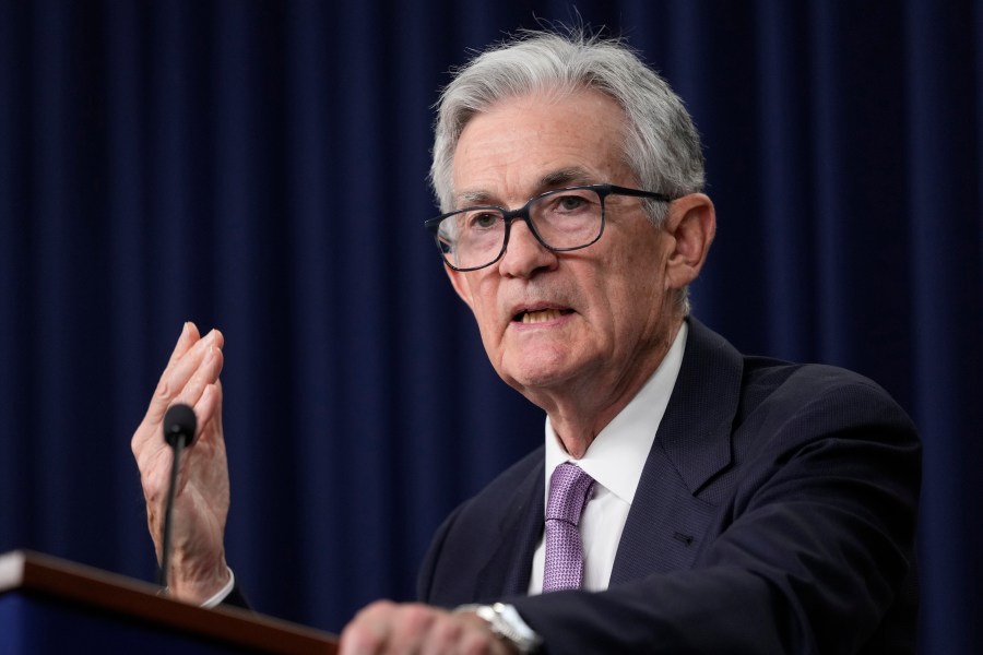 FILE - Federal Reserve Board Chairman Jerome Powell speaks during a news conference at the Federal Reserve in Washington, Sept. 18, 2024. (AP Photo/Ben Curtis, File)