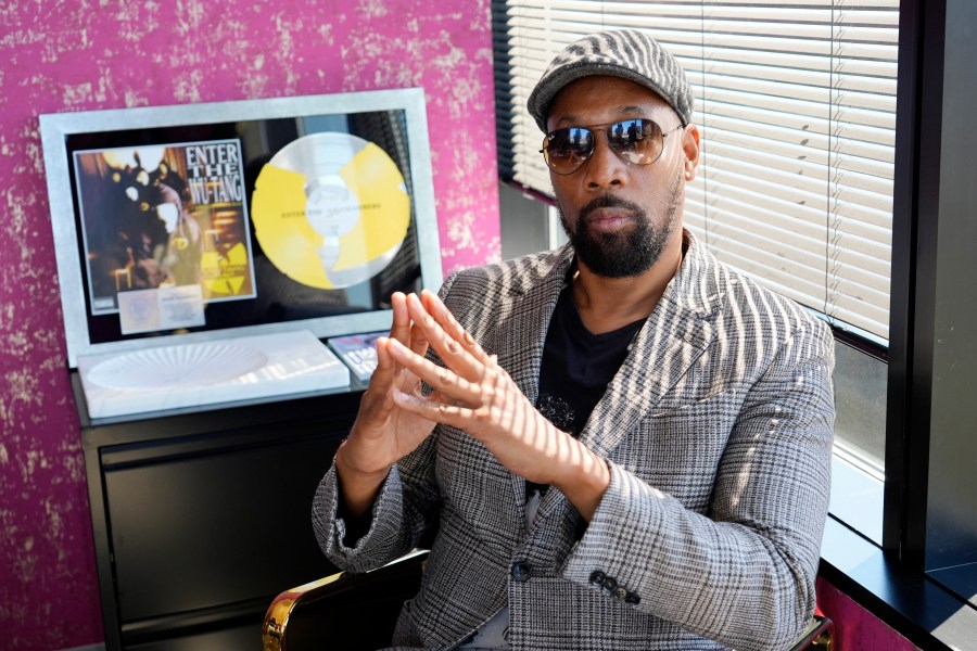 Musician, actor and filmmaker RZA poses for a portrait at his office, Wednesday, Aug. 28, 2024, in Los Angeles. (AP Photo/Chris Pizzello)