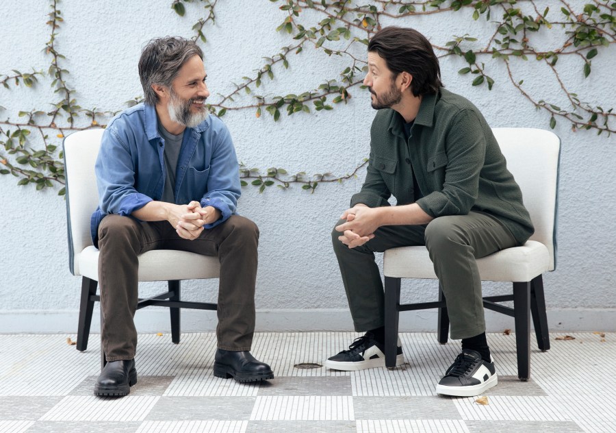 Gael Garcia Bernal and Diego Luna pose for a portrait to promote the film "La Maquina" on Thursday, Oct. 3, 2024, in West Hollywood, Calif. (Photo by Rebecca Cabage/Invision/AP)