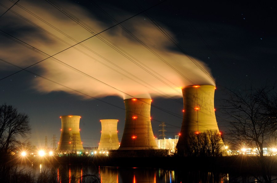 FILE - The Three Mile Island nuclear power generating station shown, March 28, 2011, in Middletown, Pa. (AP Photo/Bradley C Bower, File)