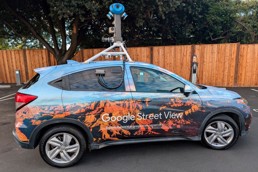 One of the cars that Google uses to periodically to photograph the millions of destinations covered in its digital maps is shown during a pit stop at its "Street View Garage" in Palo Alto, Calif., on Wednesday Oct. 30, 2024. (AP Photo/Michael Liedtke)