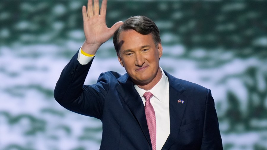 Gov. Glenn Youngkin, R-VA., gestures before speaking during the first day of the Republican National Convention, Monday, July 15, 2024, in Milwaukee. The daughter of the late Supreme Court Justice Antonin Scalia has been appointed by Youngkin to serve on the Virginia Board of Education, drawing criticism from some Democrats who called the appointment politically motivated. (AP Photo/J. Scott Applewhite, File)